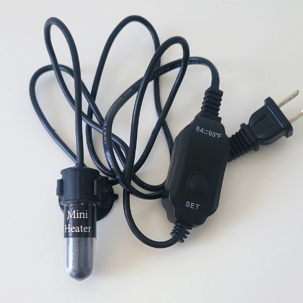 Black 10W Betta Heater with Temperature Control Small Aquarium Heater